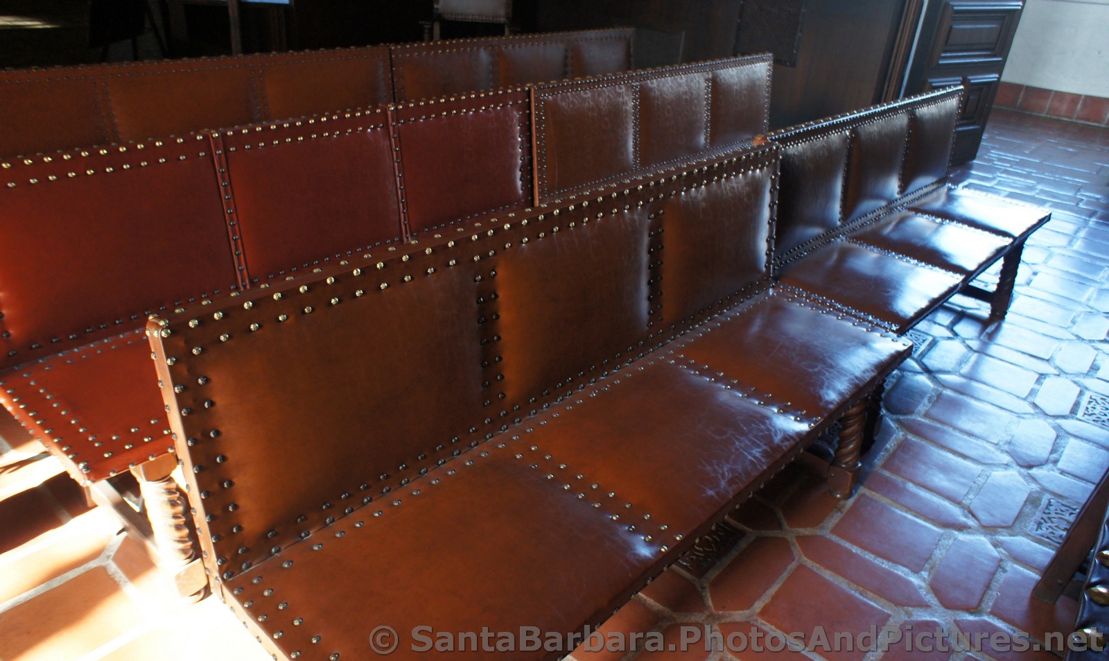 Leather Seats inside the Santa Barbara County Courthouse Wedding Court.jpg