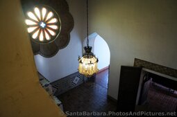 Mission style decor & light inside Santa Barbara County Courthouse.jpg