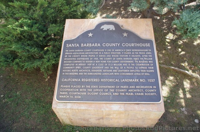 Santa Barbara County Courthouse Info Plaque California Landmark Number.jpg