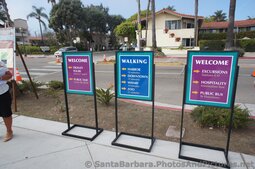 Direction signs to Santa Barbara attractions at the waterfront along Cabrillo St.jpg