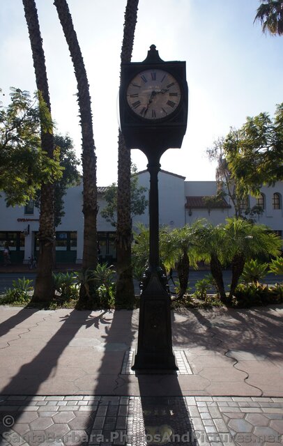 Clock Tower at entrance to La Arcada Santa Barbara.jpg
