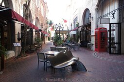 Courtyard with seats at La Arcada Santa Barbara.jpg