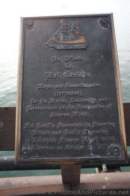 Hal Conklin tribute plaque at Stearns Wharf.jpg