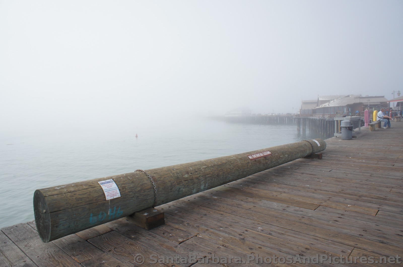 Log Bench Barrier at the end of Stearns Wharf.jpg